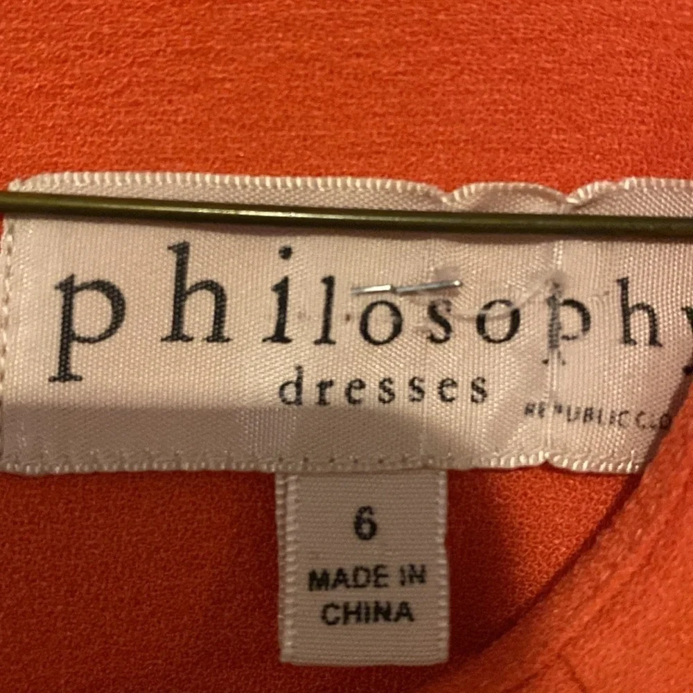 Philosophy size 6 coral dress